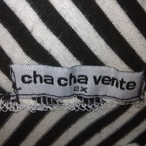 CHA CHA VENTE BLACK AND WHITE STRIPPED LONG MAXI SKIRT - Picture 3 of 3